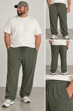 Coofandy Mens 3XL Olive Green Textured Elastic Waist Drawstring Casual Pants